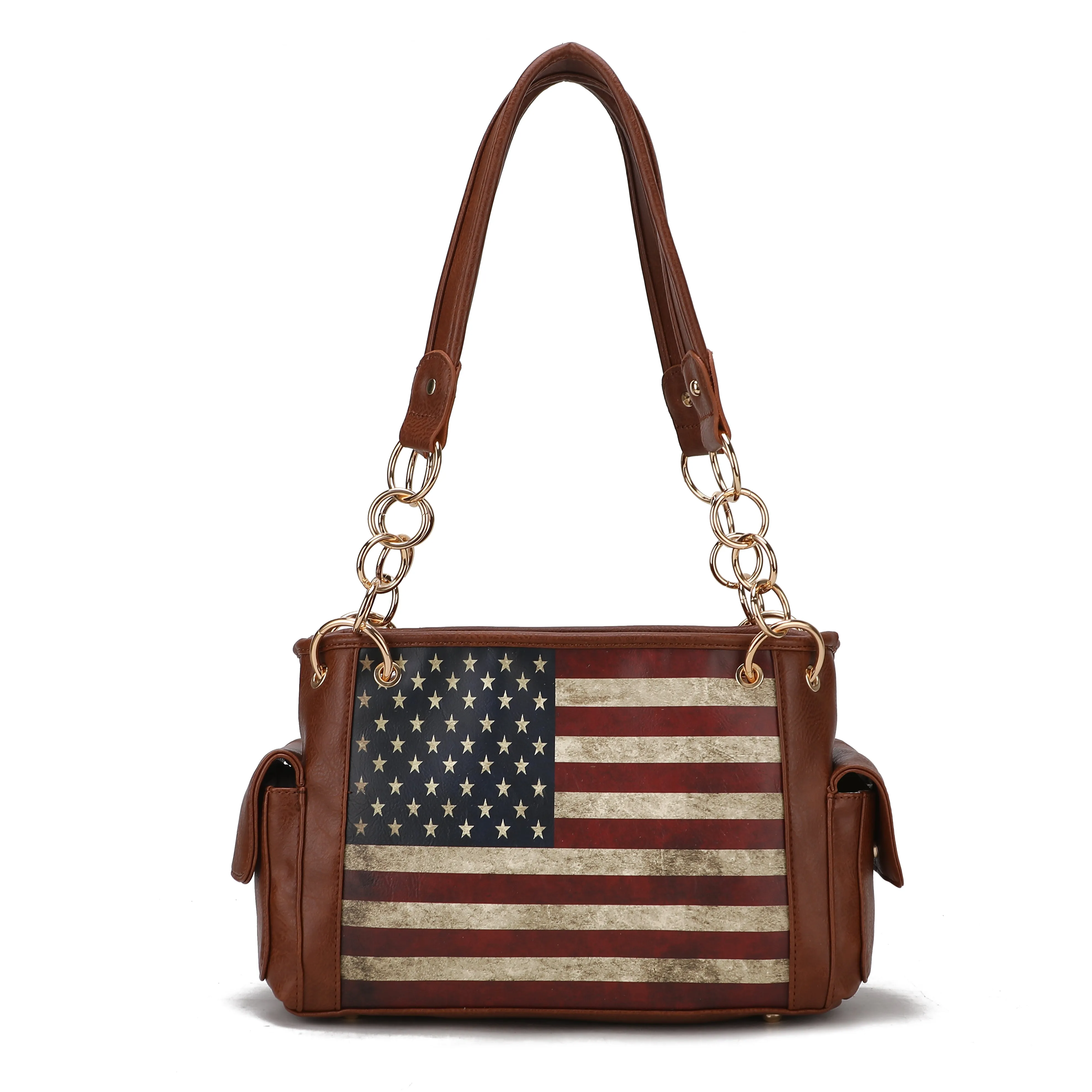 Alaina Printed Flag Shoulder Bag
