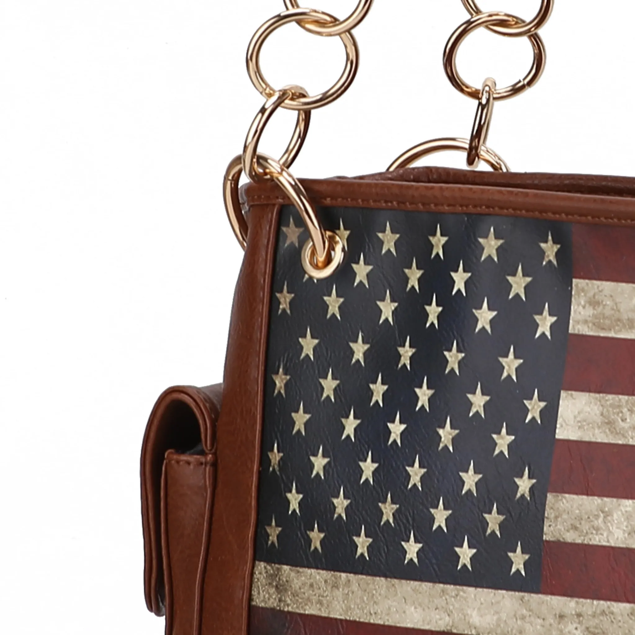 Alaina Printed Flag Shoulder Bag