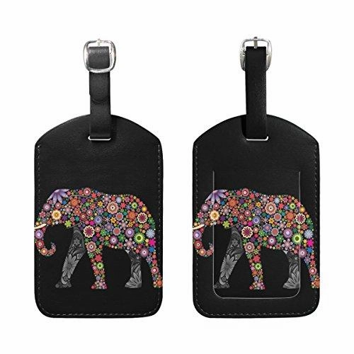 Alaza Tribal Animal Elephant Luggage Tag For Baggage Suitcase Bag Leather 1 Piece