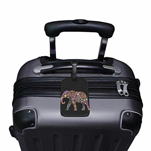 Alaza Tribal Animal Elephant Luggage Tag For Baggage Suitcase Bag Leather 1 Piece