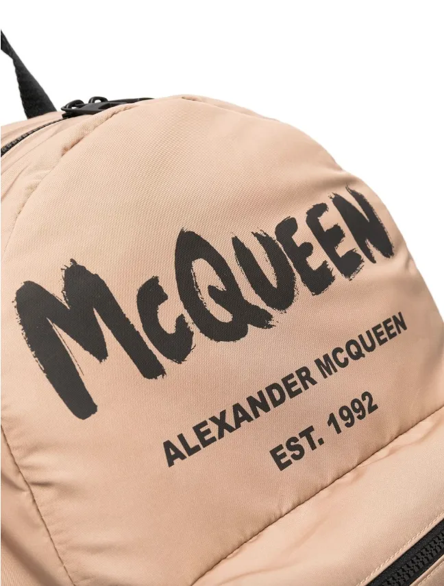 Alexander McQueen logo-print detail backpack