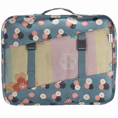 Allfourior Travel Packing Cubes -5 Set Compression Package Luggage Organizers