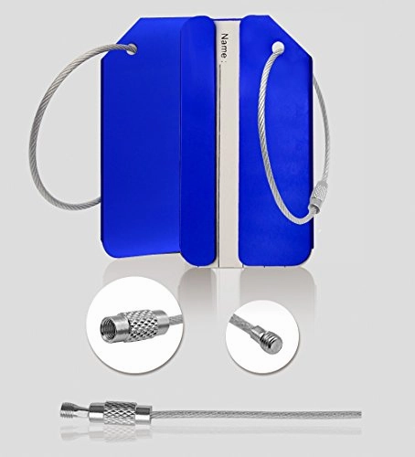 Aluminum Luggage Tag for Luggage Baggage Travel Identifier By CPACC (Blue 2PCS)