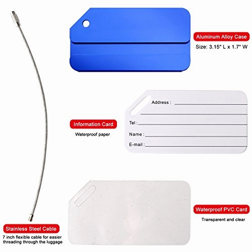 Aluminum Luggage Tags Holders, Bright Suitcase Tags & Luggage Baggage Identifier By