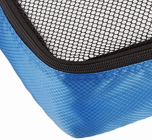 Amazon Basics Small Packing Travel Organizer Cubes Set, Blue - 4-Piece Set