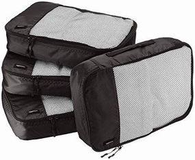 Amazonbasics 4-Piece Packing Cube Set - Medium, Black