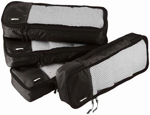 Amazonbasics 4-Piece Packing Cube Set - Slim, Black