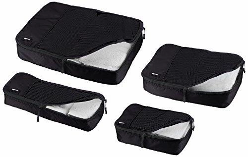Amazonbasics 4-Piece Packing Cube Set - Small, Medium, Large, And Slim, Black