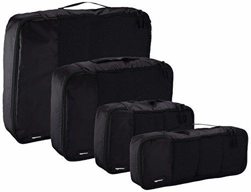 Amazonbasics 4-Piece Packing Cube Set - Small, Medium, Large, And Slim, Black