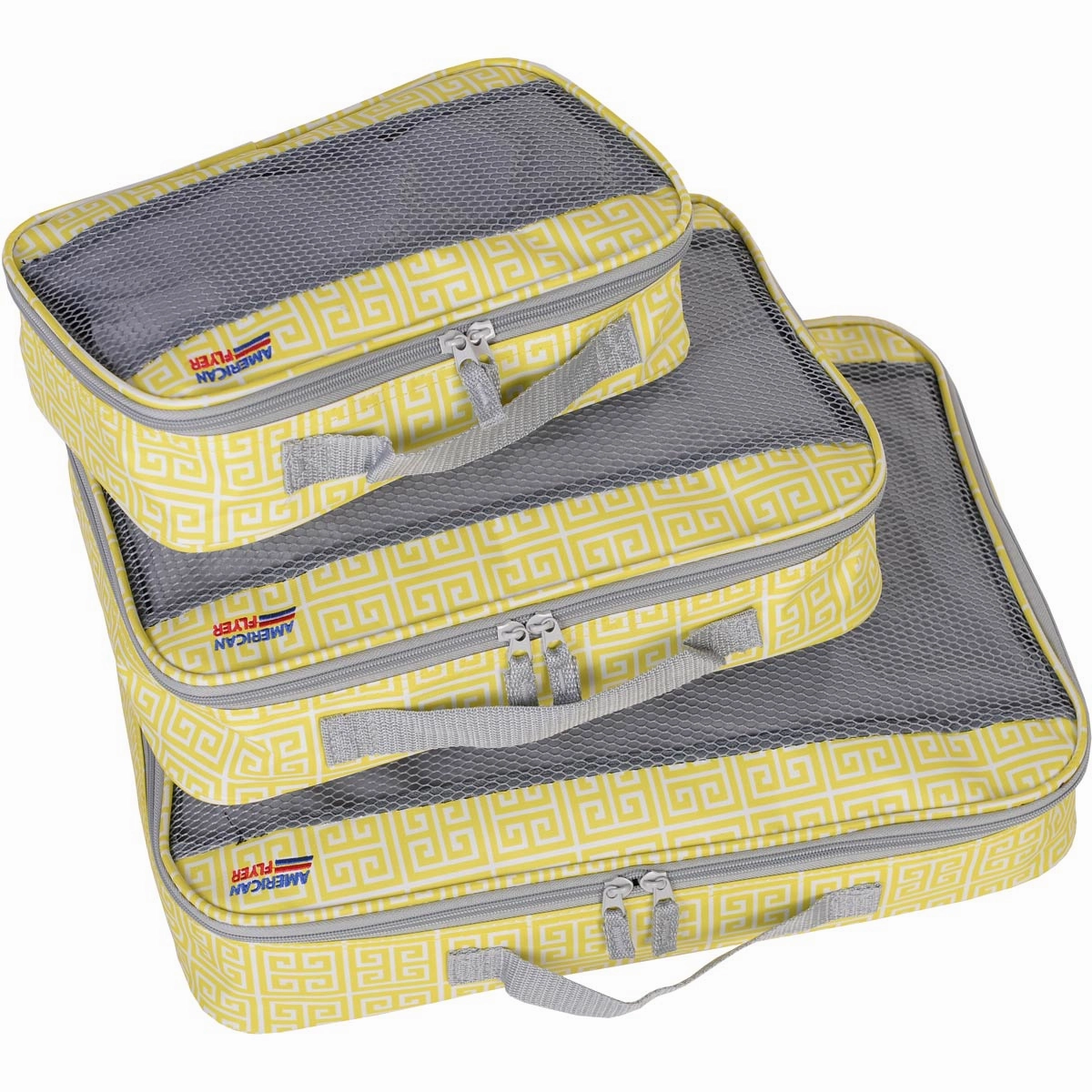 American Flyer Greek Key 3Pc Packing Cube Set