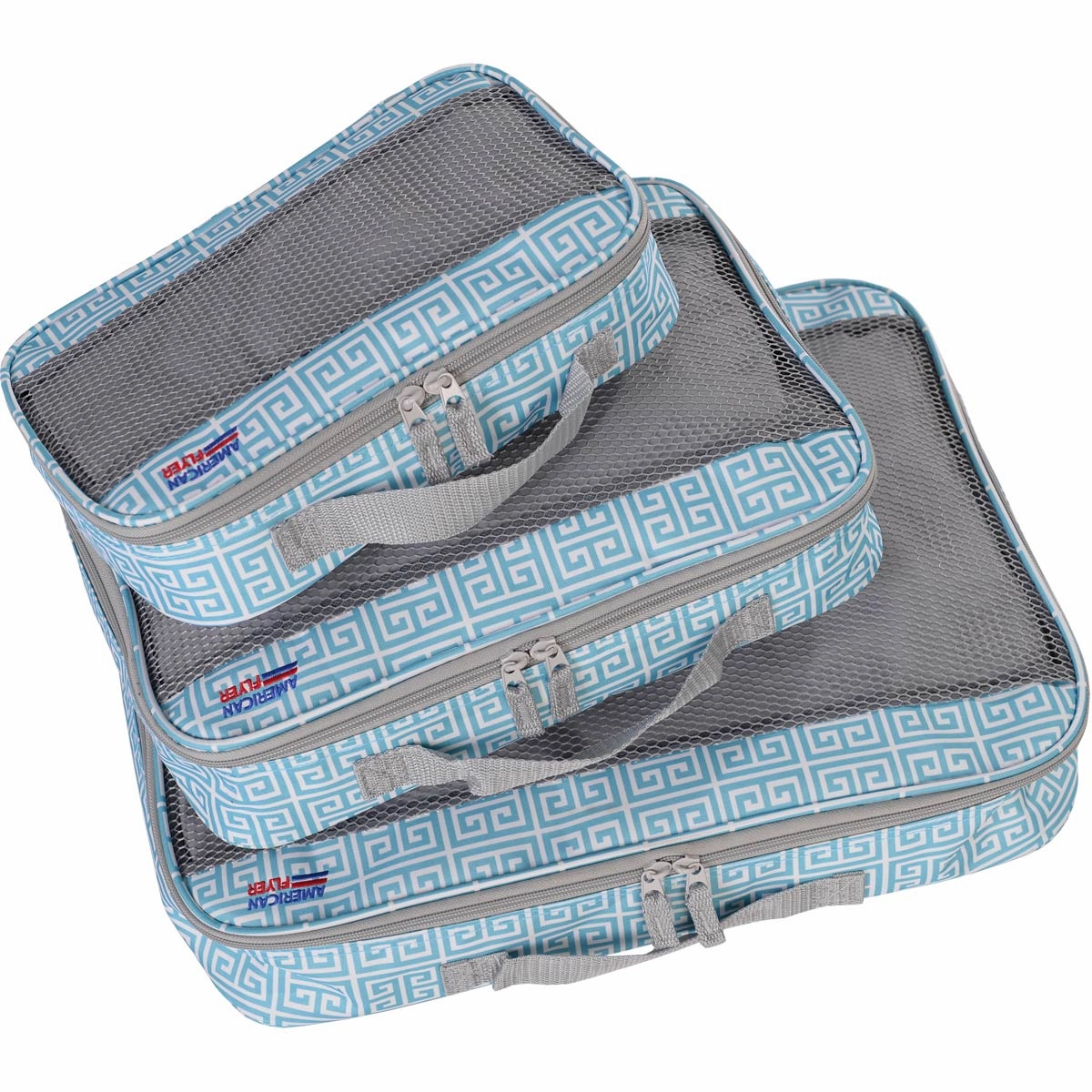 American Flyer Greek Key 3Pc Packing Cube Set