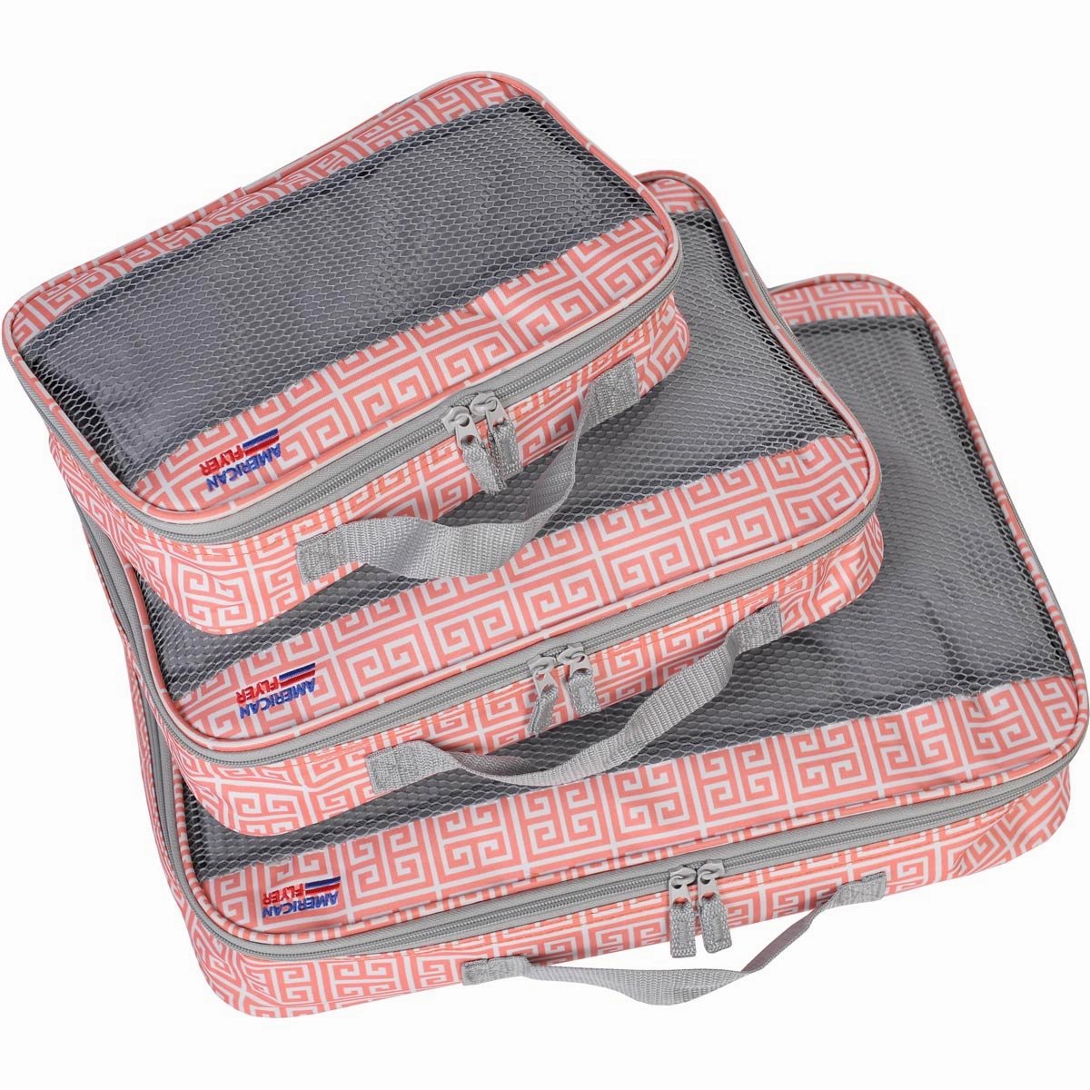 American Flyer Greek Key 3Pc Packing Cube Set