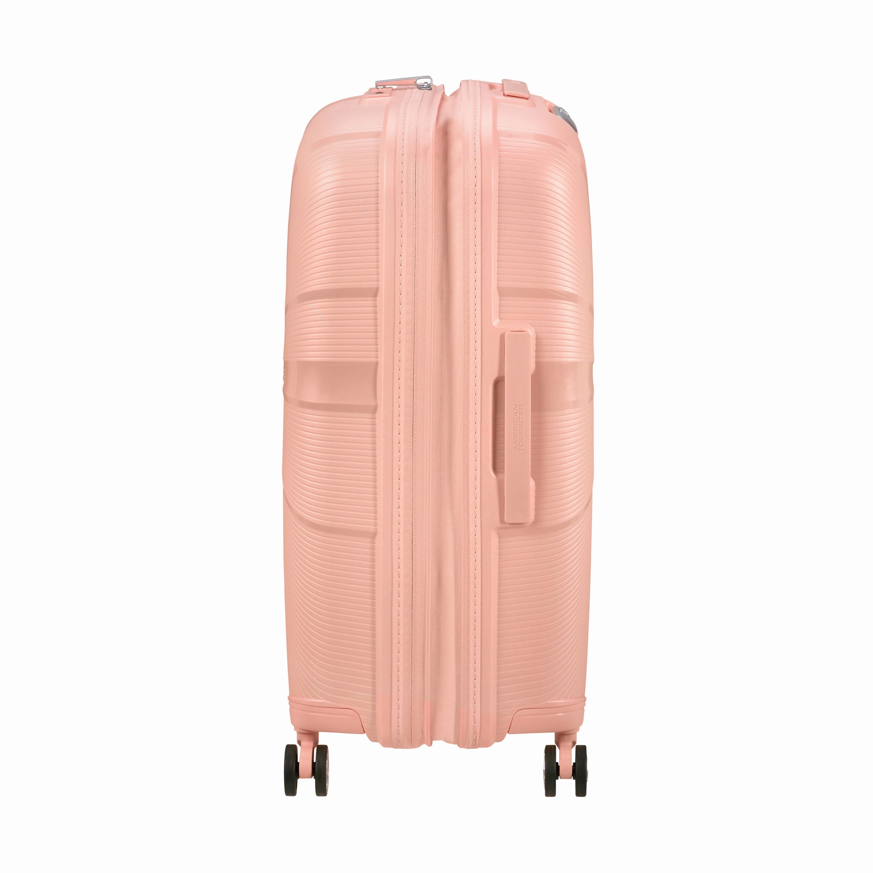 American Tourister StarVibe Spinner Medium Expandable Luggage - Metallic Peach