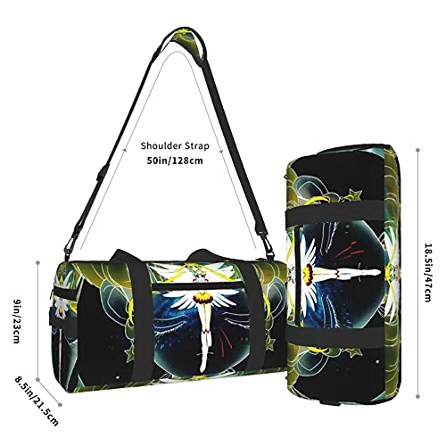 Anime Sai-lor Mo-on Sports Gym Bag with Wet Pocket & Shoes Compartment, Travel Duffel Bag Workout Bag for Men and Women