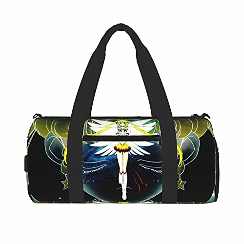 Anime Sai-lor Mo-on Sports Gym Bag with Wet Pocket & Shoes Compartment, Travel Duffel Bag Workout Bag for Men and Women
