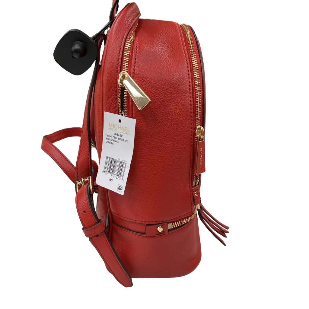 Backpack Designer By Michael Kors in Red Size: Medium