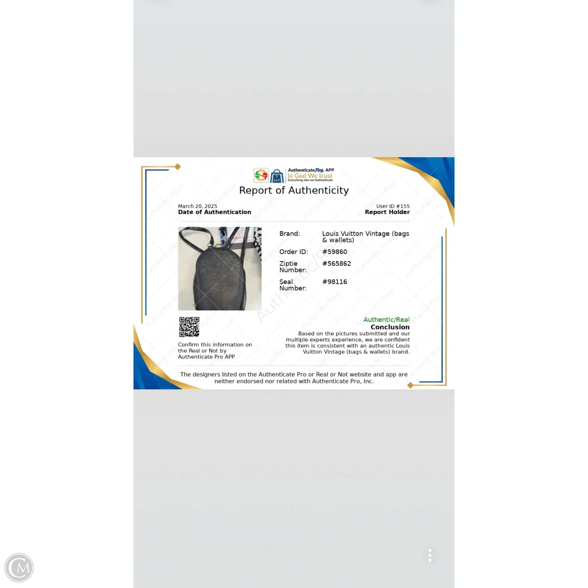 Backpack Luxury Designer By Louis Vuitton, Size: Small