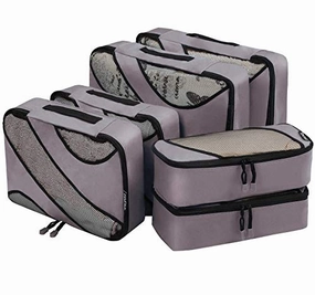 Bagail 6 Set Packing Cubes,3 Various Sizes Travel Luggage Packing Organizers(Dark Grey)