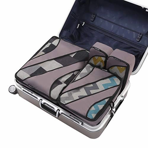 Bagail 6 Set Packing Cubes,3 Various Sizes Travel Luggage Packing Organizers(Dark Grey)