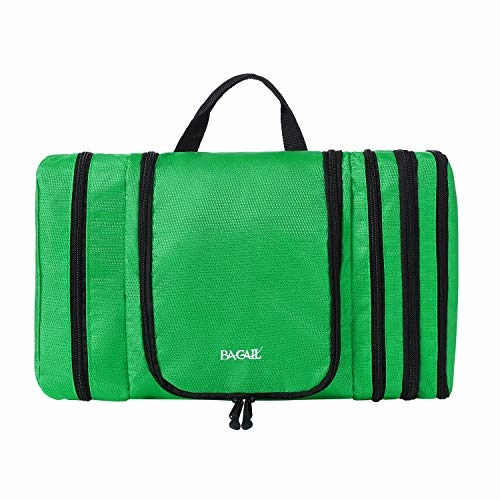 Bagail Men & Women Waterproof Flat Toiletry Kit, Portable and Spacious Travel Cosmetic Organizer Bag for Travel Accessories,Personal Items, Makeup and Shaving Green