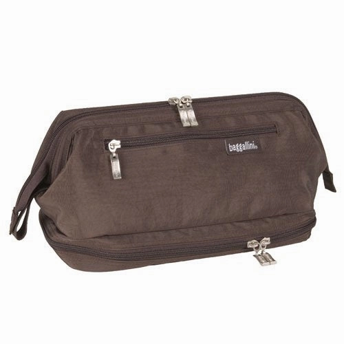 Baggallini Travel Kitt - Crinkle Nylon - Espresso/Tomato