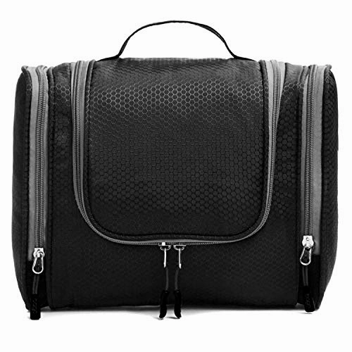 Bago Hanging Toiletry Bag For Men & Women - Toiletries Travel Organizer (Black)