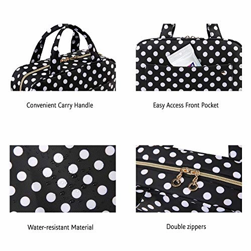 BAGSMART Toiletry Bag Travel Bag with Hanging Hook, Water-resistant Makeup Cosmetic Bag Travel Organizer for Accessories, Shampoo, Full Sized Container, Toiletries, Large