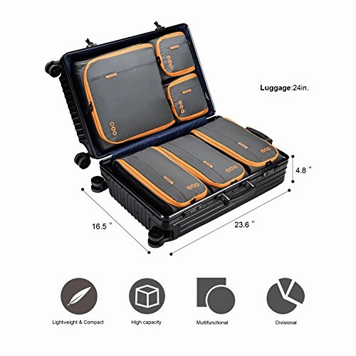 BAGSMART Travel Packing Cubes 3 Sizes Portable Luggage Organizer for Carry-on Accessories, 6 Sets