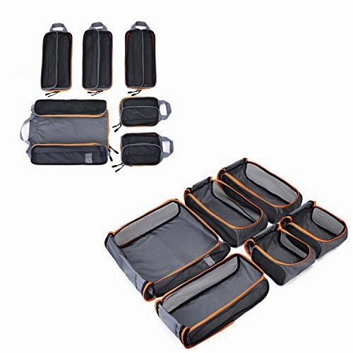 BAGSMART Travel Packing Cubes 3 Sizes Portable Luggage Organizer for Carry-on Accessories, 6 Sets