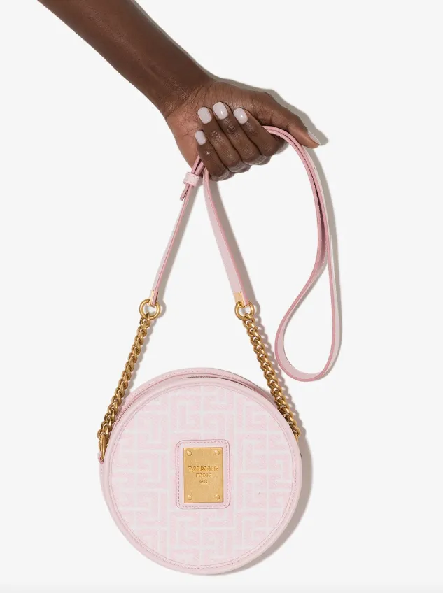 Balmain logo-plaque circular shoulder bag