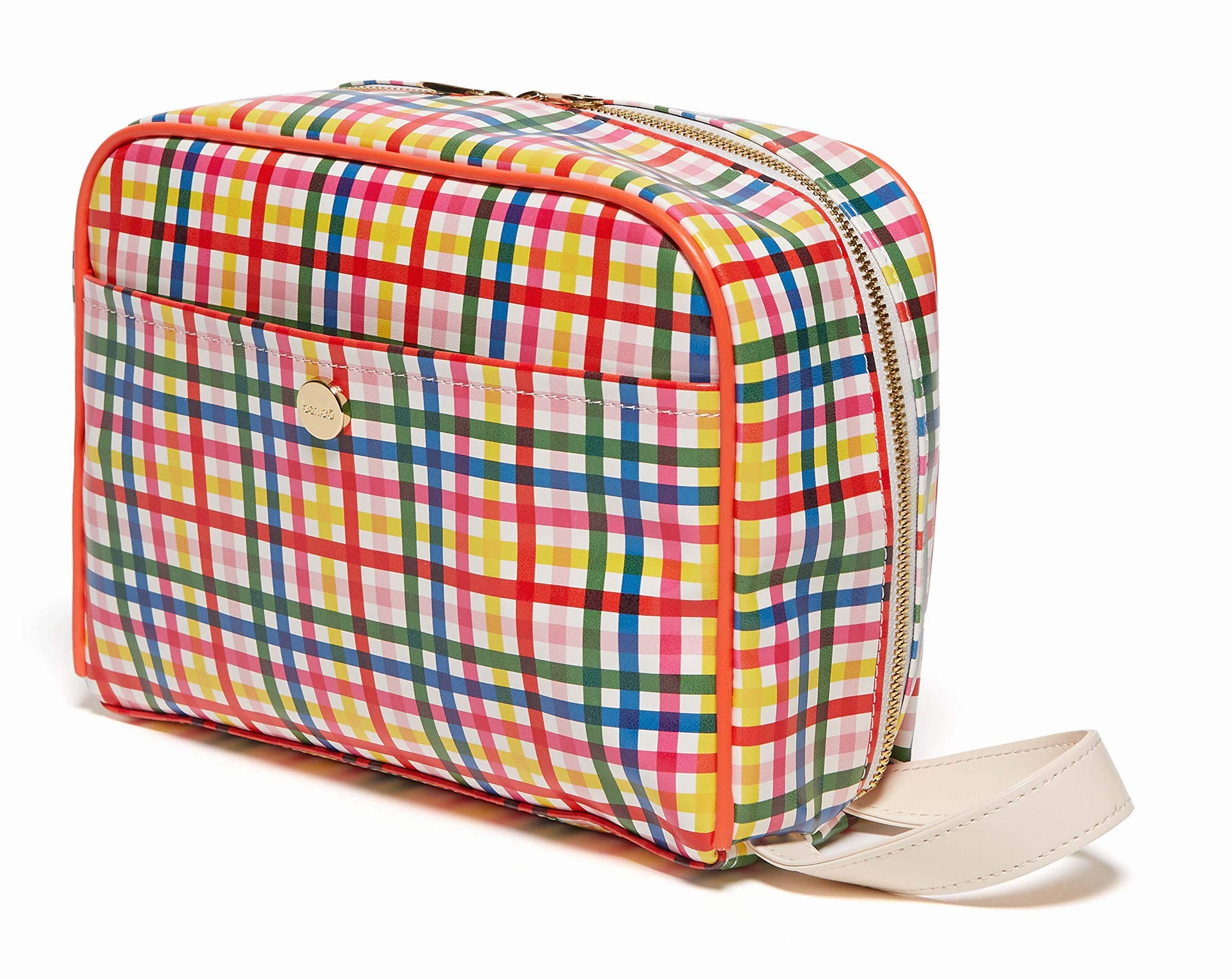 Ban.do Women's Vegan Leather Getaway Toiletry Bag Travel Organizer, Block Party
