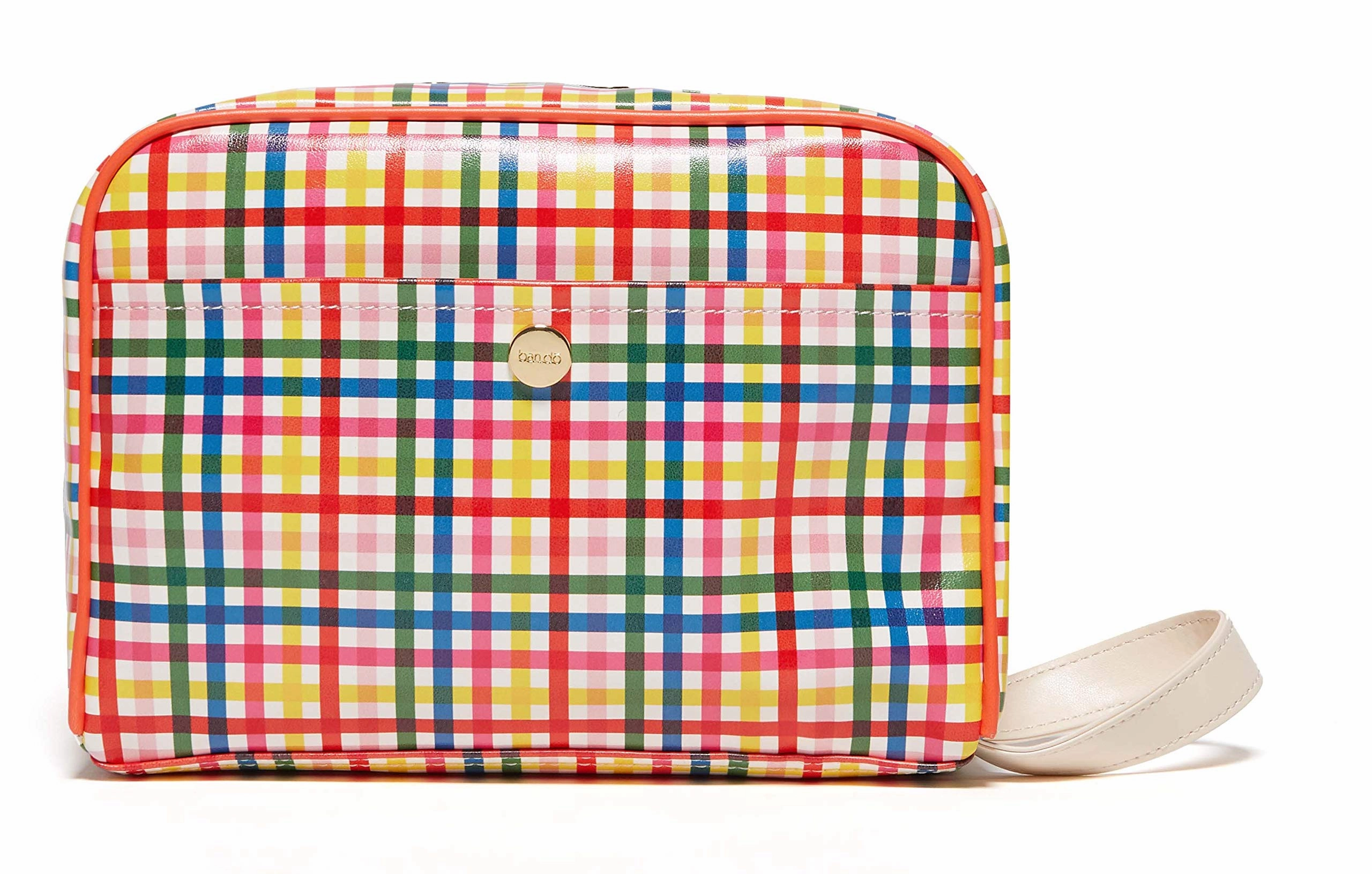 Ban.do Women's Vegan Leather Getaway Toiletry Bag Travel Organizer, Block Party
