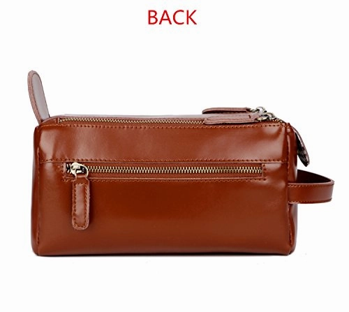 Baosha Xs-03 Leather Travel Toiletry Bag Shaving Dopp Kit Cosmetic Organizer Bags For Men And Women