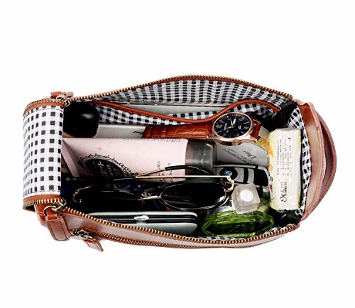 Baosha Xs-03 Leather Travel Toiletry Bag Shaving Dopp Kit Cosmetic Organizer Bags For Men And Women