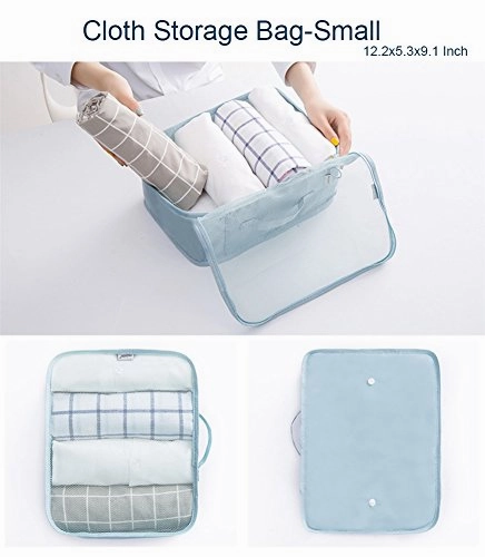 Belsmi 8 Set Packing Cubes Travel Bags - Waterproof Compression Travel Luggage Organizer With Shoes Bag (Beige)