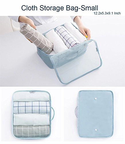 Belsmi 8 Set Packing Cubes Travel Bags - Waterproof Compression Travel Luggage Organizer With Shoes Bag (Beige)