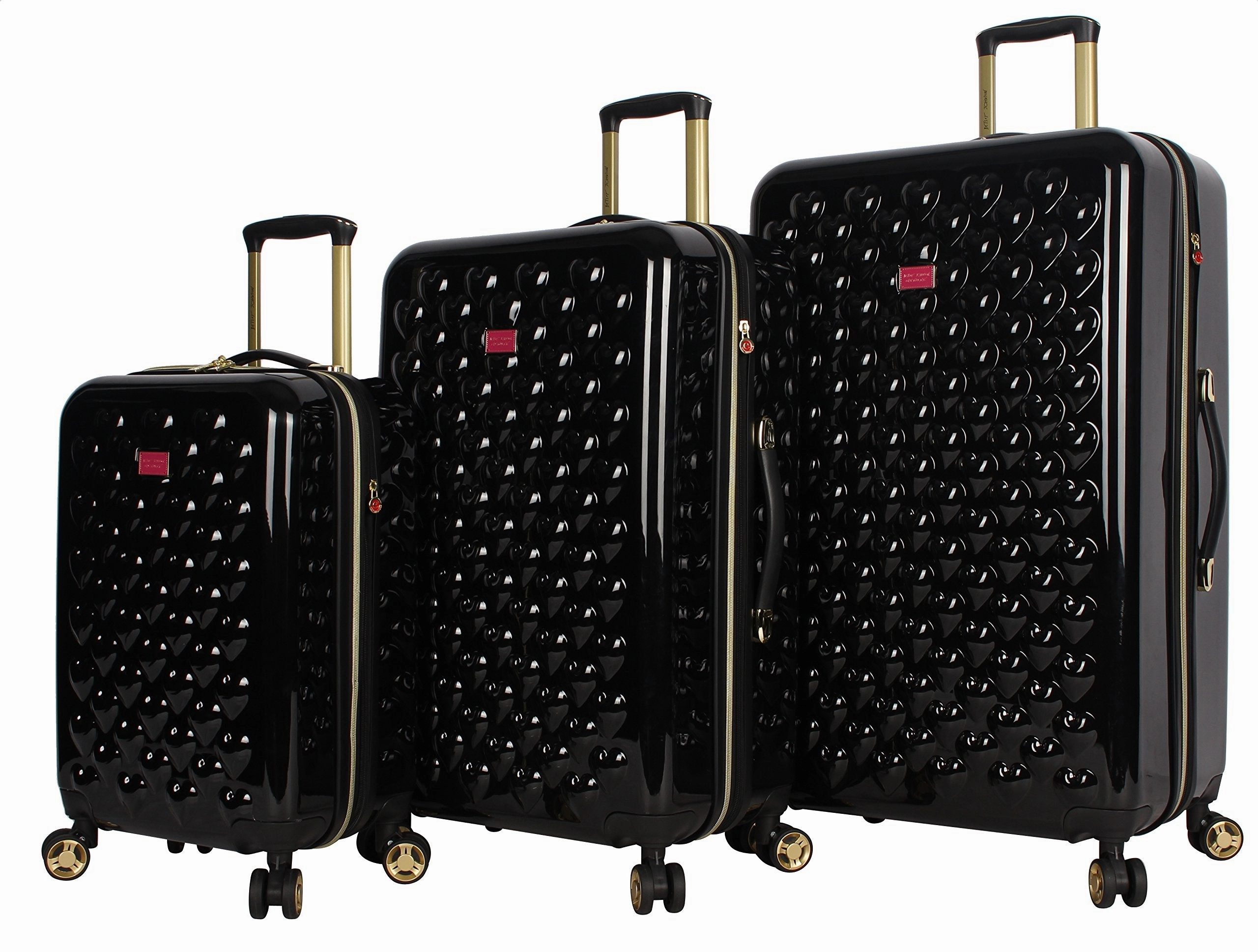 Betsey Johnson Heart to Heart 3Pc Hardside Expandable Spinner Set (20/26/30)