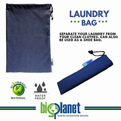 BigPlanet 5 Piece Set - Compression Packing Cubes For Travel, Laundry & Shoe Organizer Bags - Water