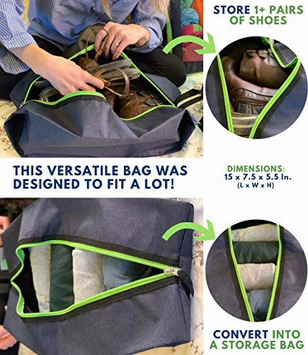 BigPlanet 5 Piece Set - Compression Packing Cubes For Travel, Laundry & Shoe Organizer Bags - Water
