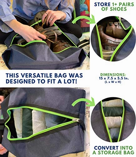 BigPlanet 5 Piece Set - Compression Packing Cubes For Travel, Laundry & Shoe Organizer Bags - Water