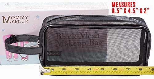 Black Mesh Makeup Bag, Cosmetic Bag, Toiletry Bag, Travel-friendly, Series 2 by Mommy Makeup.