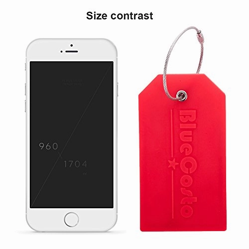 Bluecosto 5X Luggage Tags Travel Bag Suitcase Labels W/ Privacy Cover - Red