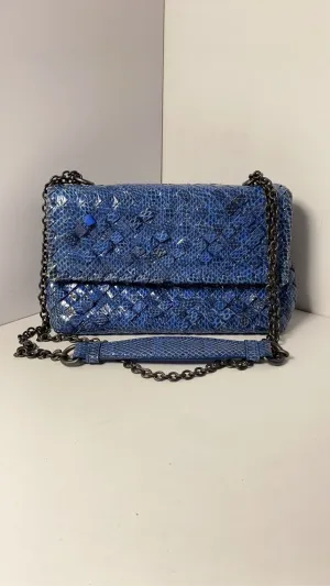Bottega Veneta Olympia Python Leather Blue Shoulder Bag