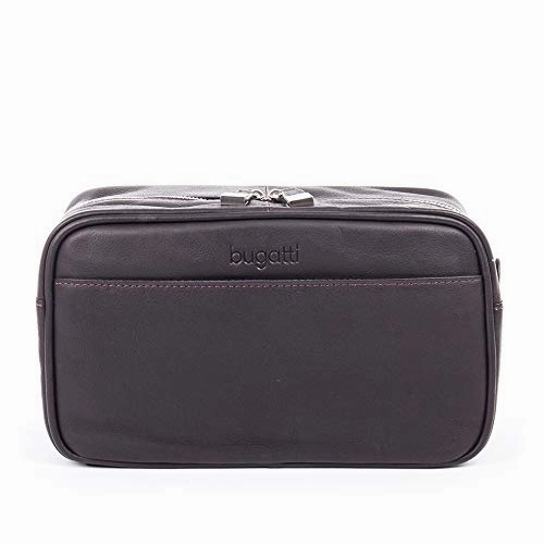Bugatti Sartoria Top Grain Leather Toiletry Bag, Colombian Leather, Brown