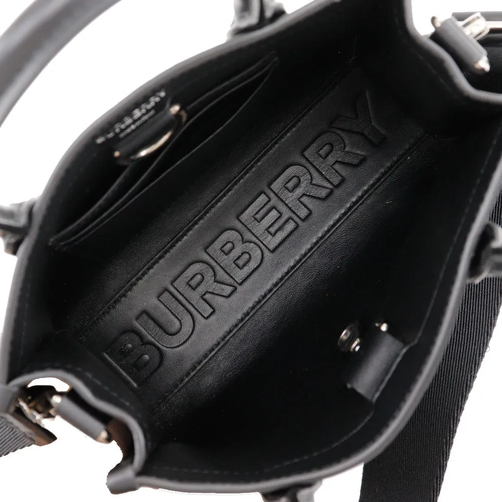 BURBERRY Handbag Calfskin black 2WAYShoulder Embossed Check