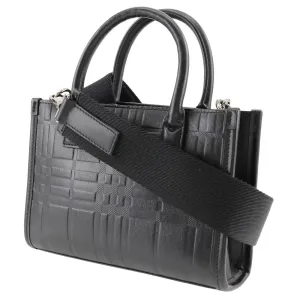 BURBERRY Handbag Calfskin black 2WAYShoulder Embossed Check