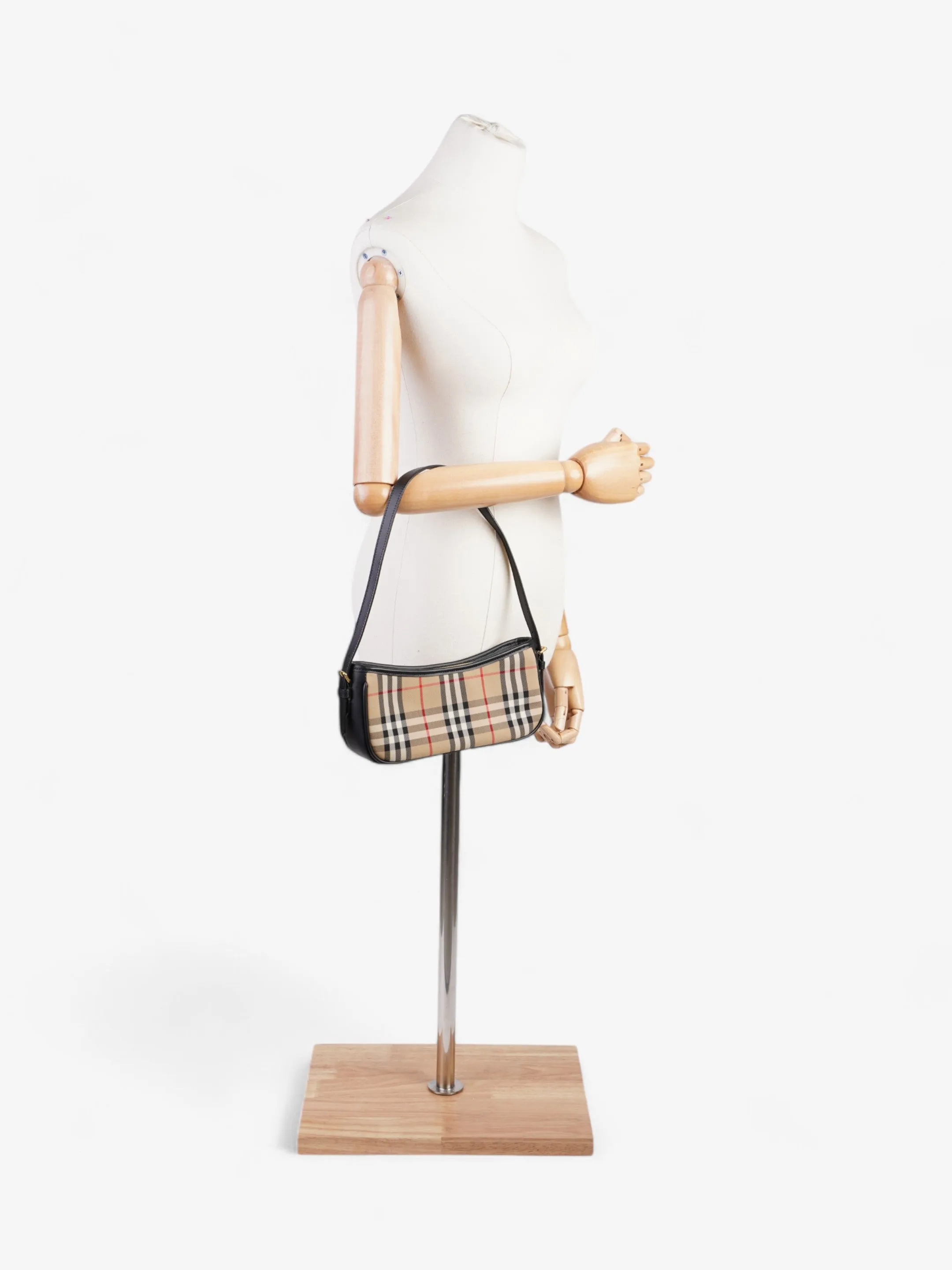 Burberry Shoulder Bag Check Coated Canvas