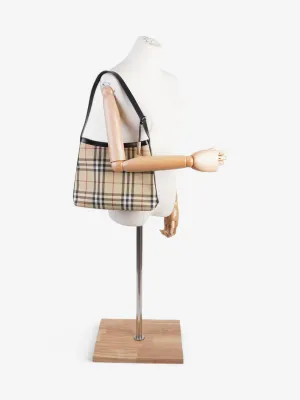 Burberry Shoulder Bag Check Coated Canvas