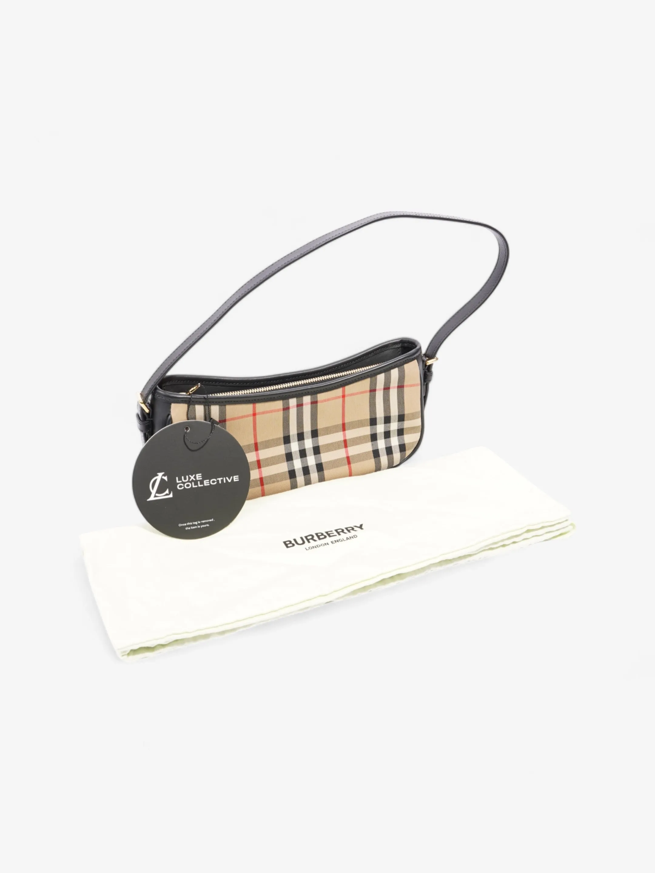 Burberry Shoulder Bag Check Coated Canvas