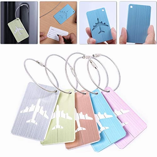 Carise Cute Luggage Tag Aluminum Alloy Air Plane Travel Suitcase Name ID Label Address Holder